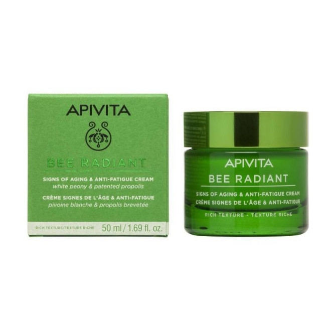 APIVITA BEE RADIANT Κρέμα για Σημάδια Γήρανσης & Ξεκούραστη Όψη Πλούσιας Υφής 50ml