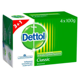DETTOL Classic Σαπούνι Κλασικό 4x100g [ΠΡΟΣΦΟΡΑ 3+1 ΔΩΡΟ]