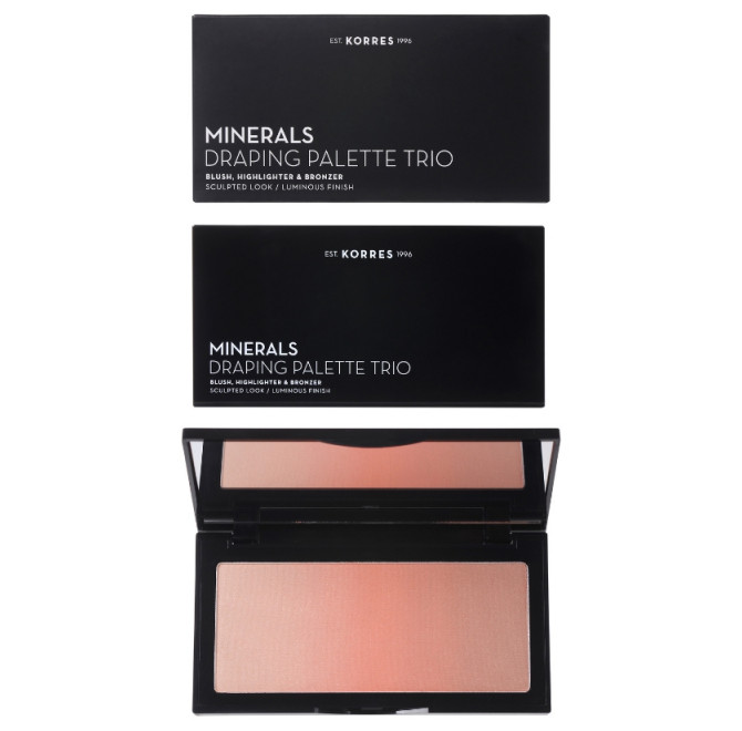 KORRES Minerals Draping Palette Trio Blush, Highlighter & Bronzer Coral Palette 21g