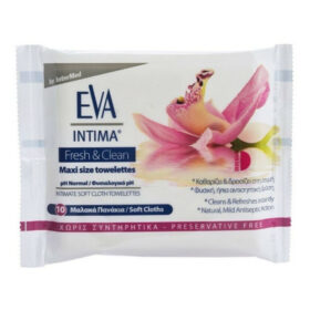 INTERMED Eva Intima Fresh & Clean Maxi Size Μαλακά Μαντηλάκια 10 Τεμάχια