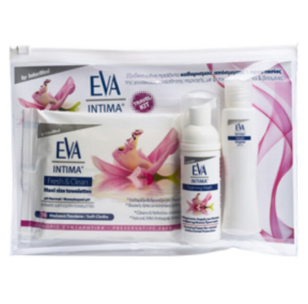 INTERMED Eva Intima Travel Kit Fresh & Clean Maxi Size Towelettes 10τμχ & Foaming Wash 50ml & Intima Wash Original 60 ml