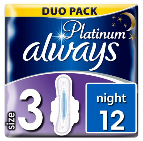 ALWAYS Platinum  Ultra Night Size 3 Duo Pack 12 Σερβιέτες