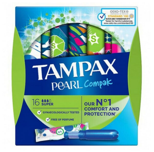 TAMPAX Pearl Compak Super Ταμπόν 16 Τεμάχια