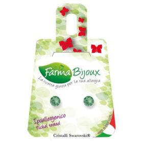 FARMA BIJOUX Σκουλαρίκια Υποαλλεργικά Στρογγυλό Κρύσταλλο Swarovski 5.3mm Πράσινο Erinite