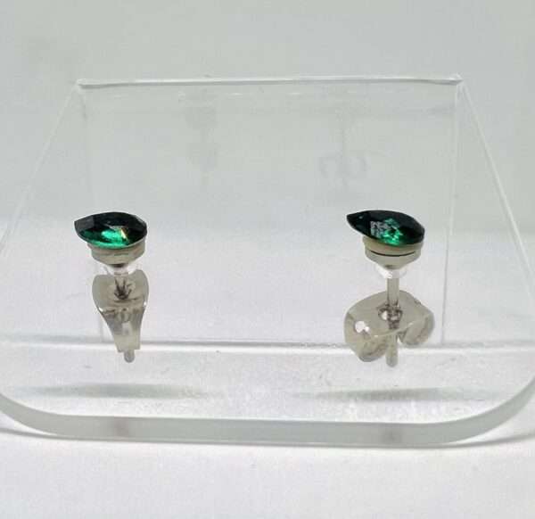 FARMA BIJOUX Σκουλαρίκια Υποαλλεργικά Δάκρυ Κρύσταλλο Swarovski 6mm Πράσινο Emerald