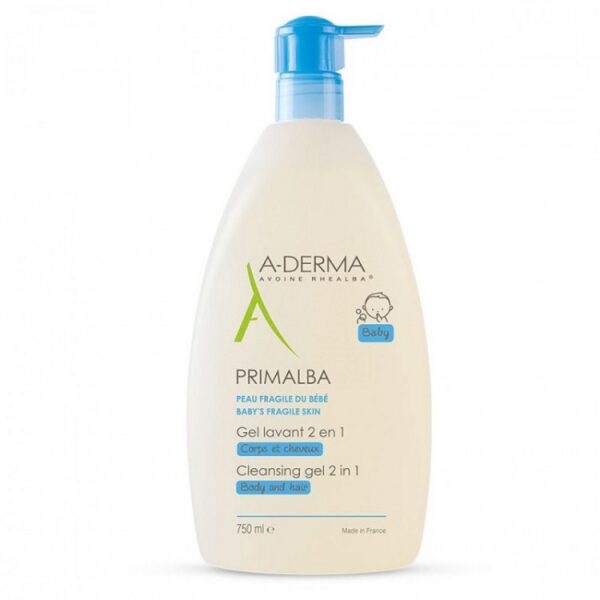 A Derma Primalba Gel Lavant Douceur 2in1 750ml (Ζελ Καθαρισμού Για Σώμα & Μαλλιά)