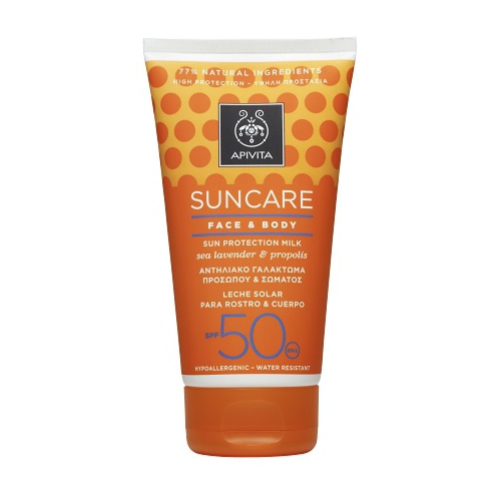 Apivita Suncare Face & Body Milk High Protection with Propolis & Sea Lavender SPF50 150ml (Α