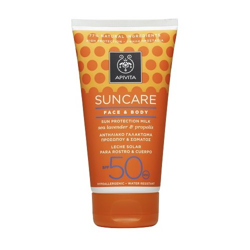 Apivita Suncare Face & Body Milk High Protection with Propolis & Sea Lavender SPF50 150ml (Α