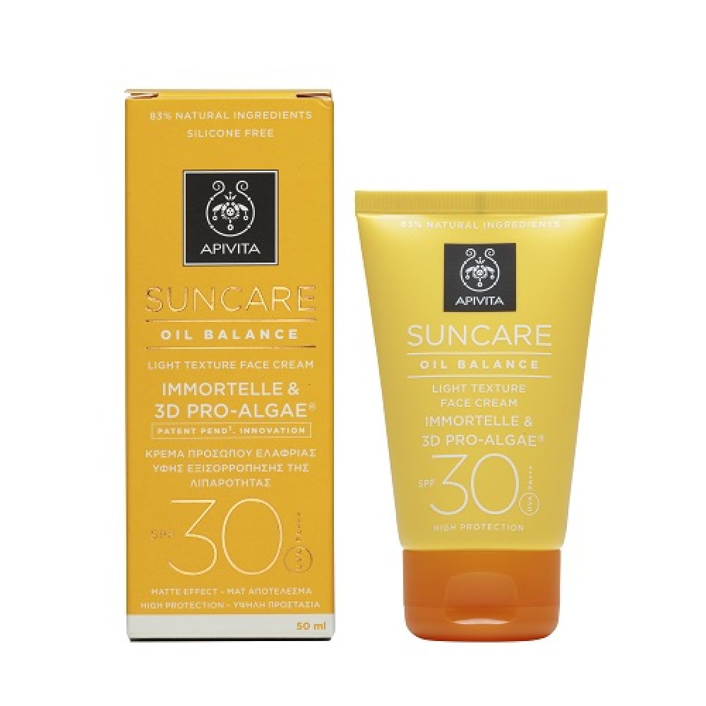 Apivita Suncare Oil Balance Light Texture Face Cream SPF30 50ml (Α