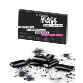 Curaprox Black is White Chewing Gum 12 τεμάχια (Τσίχλα με Ενεργό Ανθρακα για Φυσική Λεύκανση)