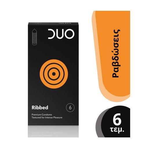 Duo Ribbed Premium Condoms 6ps (Προφυλακτικά με Ραβδώσεις 6τεμ)