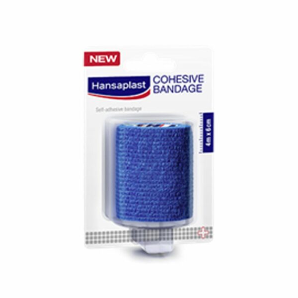 Hansaplast Cohesive Bandage 4mx6cm  (Μπλε Επίδεσμος Τραυμάτων & Στήριξη Αρθρώσεων)