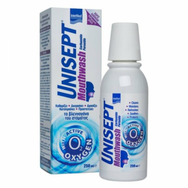Unisept Buccal Mouthwash With Active Oxygen 250ml (Στοματικό Διάλυμα για Καθημερινή Χρήση)