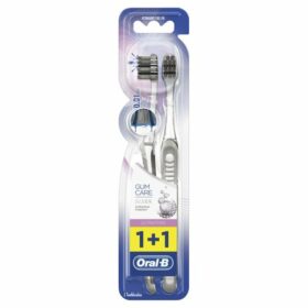 Oral-B Sensi Clean Gum Care Silver Ultrathin Πολύ Μαλακή Χειροκίνητη Οδοντόβουρτσα με Ίνες Αντιβακτηριακής Προστασίας 2 Τεμάχια