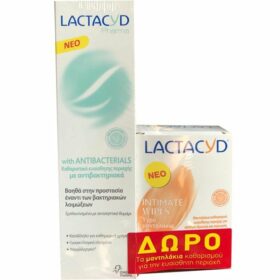 Lactacyd Pharma Πακέτο Προσφοράς With Antibacterials Καθαριστικό Ευαίσθητης Περιοχής 250ml & Δώρο Intimate Wipes 15 Τεμάχια