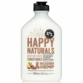 Happy Naturals Moisture Boost Conditioner Macadamia & Hemp Μαλακτική Κρέμα για Ανάλαφρα, Ενυδατωμένα & Απαλά Μαλλιά 300ml