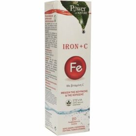 Power Health Iron+C Συμπλήρωμα Διατροφής με Σίδηρο, Βιταμίνη C και Γλυκαντικό Stevia 20 Δισκία
