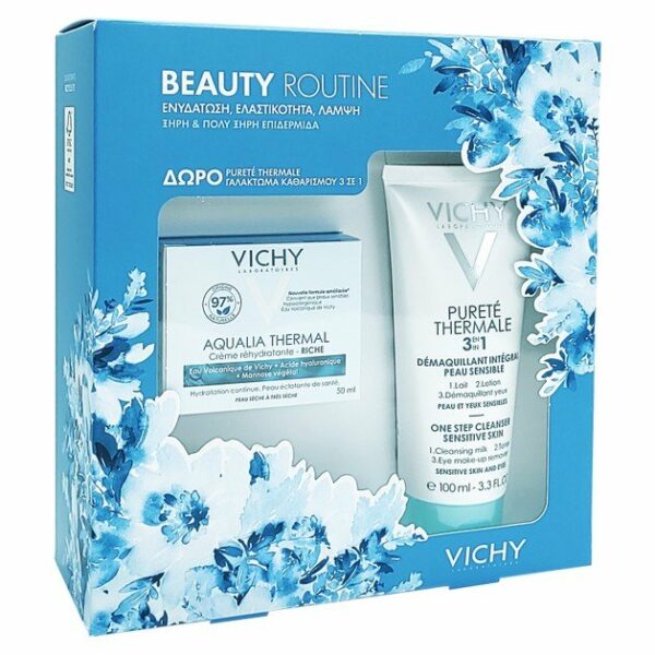 Vichy Promo Beauty Routine Aqualia Thermal Rich Rehydrating Cream 50ml & Δώρο Vichy Purete Thermale 3 in 1, 100ml