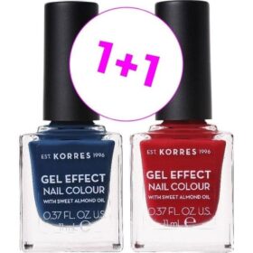 Korres Gel Effect Nail Colour No.84 Indigo Blue & No.56 Celebration Red