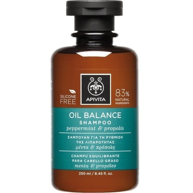 Apivita Oil Balance Shampoo With Peppermint & Propolis 250ml