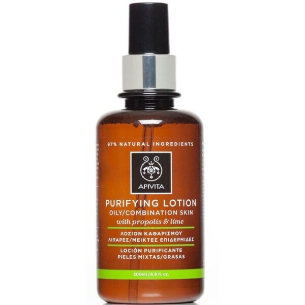 Apivita Purifying Lotion For Oily/Combination Skin With Propolis & Lime 200ml