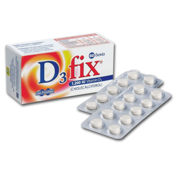Uni-Pharma Vitamin D3 Fix 1200 IU 60tabs