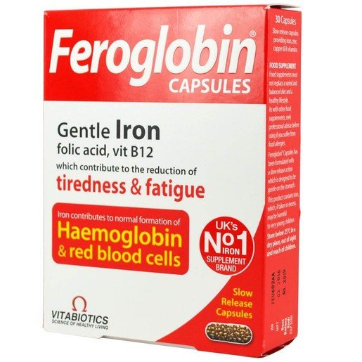 Feroglobin Slow Release Gentle Iron 30caps - Vitabiotics