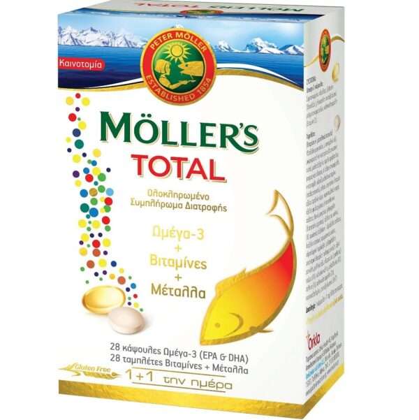 MOLLER'S Total Omega 3, Vitamins & Minerals, 28 caps + 28 tabs