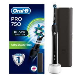 Oral-B Pro 750 3D CrossAction Black Edition + Δώρο Θήκη Ταξιδιού