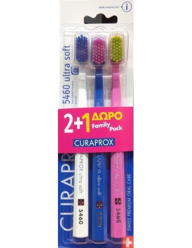 CURAPROX CS 5460 Ultra Soft 2 + 1 ΔΩΡΟ (White, Blue, Pink)