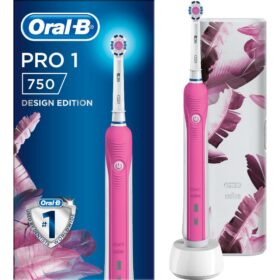 Oral-B Pro 1 750 Design Edition Pink Ηλεκτρική Οδοντόβουρτσα σε Ροζ Χρώμα, 1 τμχ (+ Θηκη Μεταφοράς Δώρο)