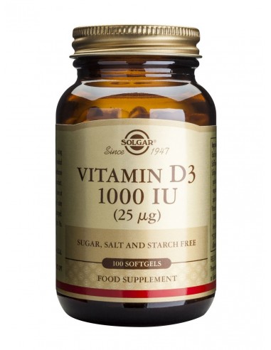 SOLGAR Vitamin D-3 1000 iu Softgels 100s