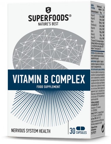 SUPERFOODS Σύμπλεγμα Βιταμίνης Β - Vitamin B Complex 30 Caps