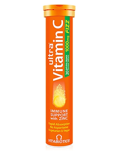 VITABIOTICS Ultra Vitamin C 1000mg 20 natural orange flavour tabs