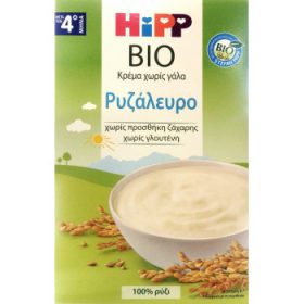 Hipp Κρέμα Ρυζάλευρο Χωρίς Γάλα, Μετά Τον 4ο Μήνα 200gr & ΔΩΡΟ Hipp Ultra Sensitive Μωρομάντηλα