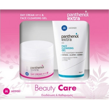 Panthenol Extra Set Beauty Care Day Cream SPF15 50ml & Face Cleansing Gel Ζελέ Καθαρισμού Προσώπου 150ml.