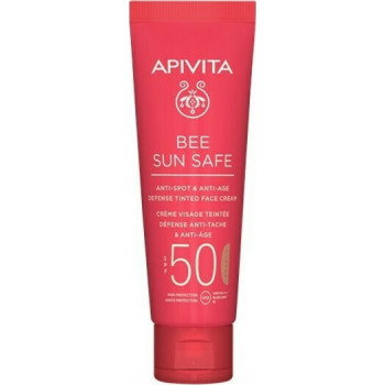 Apivita Bee Sun Safe Anti Spot Anti Age Tinted Face Cream SPF50 Αντηλιακή Κρέμα Προσώπου Κατά Των Πανάδων και Ρυτίδων Με Χρώμα Βελούδινης Υφής 50ml