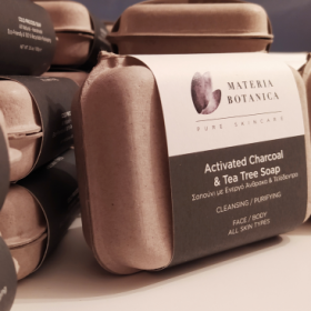 Materia Botanica Σαπούνι Ενεργού Άνθρακα με Τεϊόδεντρο- Activated Charcoal Soap with Tea tree 100gr