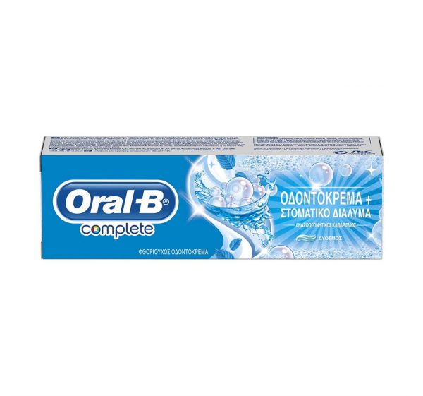 ORAL-B Complete Φθοριούχος Oδοντόκρεμα + Στοματικό Διάλυμα με Γεύση Δυόσμο 75ml