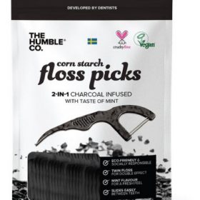THE HUMBLE Co. Floss Picks Charcoal - Mint 50pcs