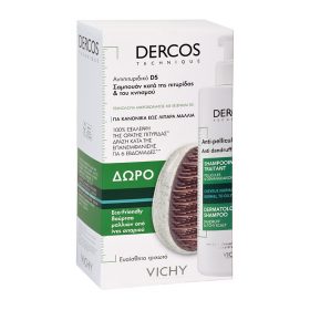 Vichy Set Dercos Αντιπιτυριδικό DS Σαμπουάν για Κανονικά Έως Λιπαρά Μαλλιά Κατά της Πιτυρίδας και του Κνησμού 390ml + Δώρο Βούρτσα Μαλλιών από Ίνες Σιταριού 1τμχ
