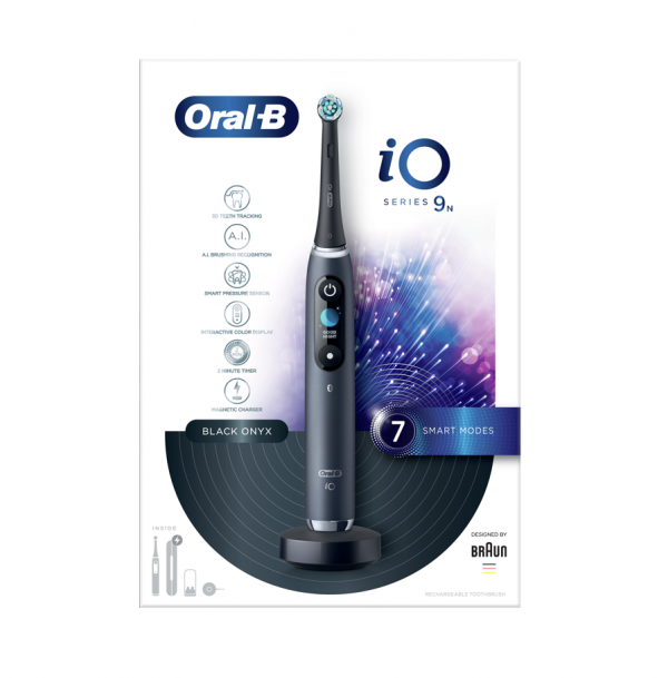 Oral-B iO Series 9N Ηλεκτρική Οδοντόβουρτσα με Χρονομετρητή και Αισθητήρα Πίεσης Black Onyx