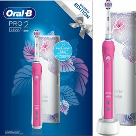 Oral-B Pro 2 2500 Design Edition Ηλεκτρική Οδοντόβουρτσα με Χρονομετρητή και Αισθητήρα Πίεσης Pink & Travel Case