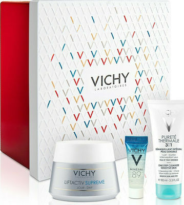 Vichy Xmas Promo Liftactiv Supreme Για Κανονική/Μικτή 50ml & Mineral 89 Booster 4ml & Purete Thermale 3 σε 1 100 ml & Συλλεκτικό Μεταλλικό Κουτί