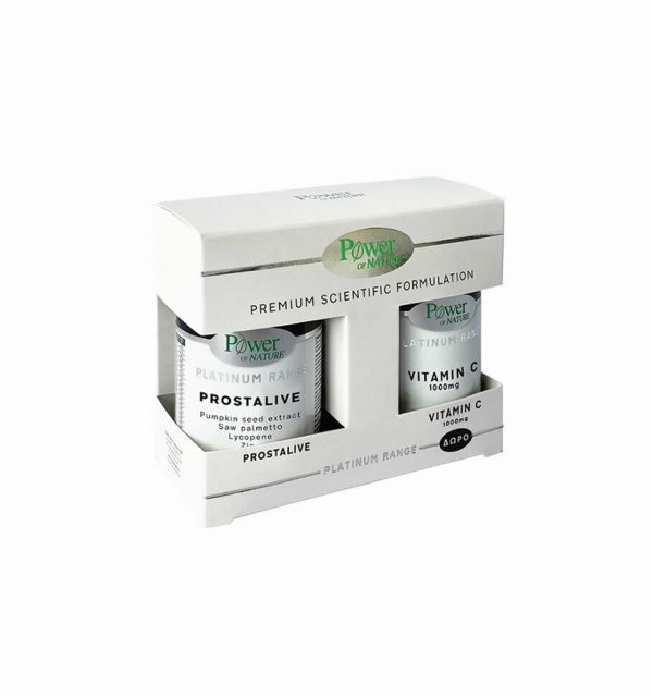 Power Health Platinum Prostalive 30 Caps + ΔΩΡΟ Vitamin C 1000mg 20 Tabs
