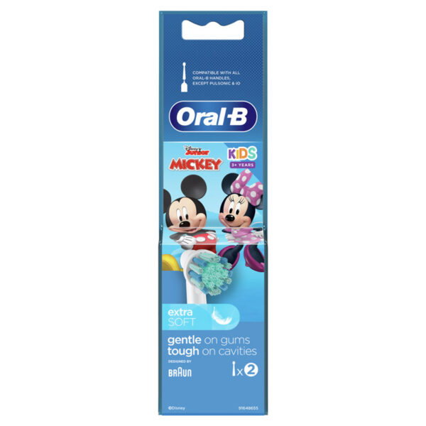 Oral-B Disney Junior Mickey Ανταλλακτικές Κεφαλές της Παιδικής Οδοντόβουρτσας 3+years, 2τμχ