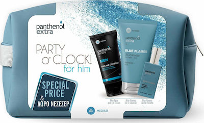 PANTHENOL EXTRA SET Party OClock Men Blue Flames Eau de Toilette 50ml & Cleanser 3ni1 200ml & Face & Eye Cream 75ml & Νεσεσέρ
