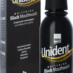 Intermed Unident Whitening Black Mouthwash Στοματικό Διάλυμα για Λεύκανση 250ml