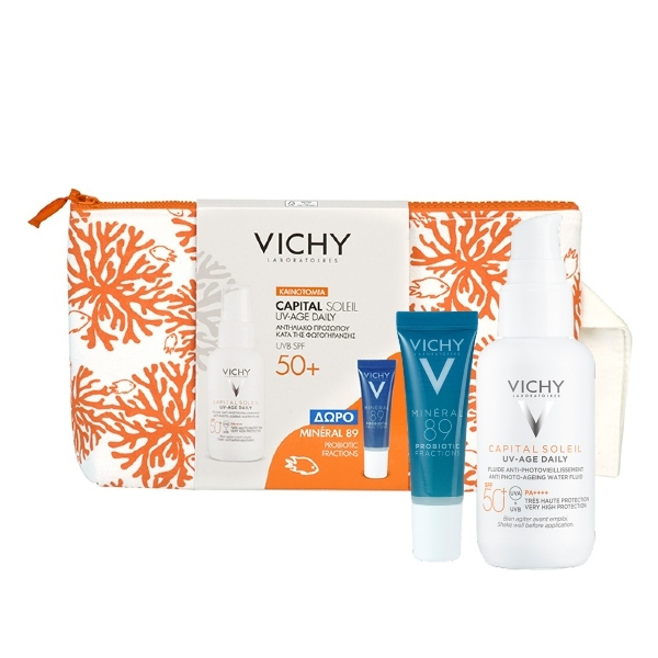Vichy Capital Soleil UV-Age Daily SPF50+ Water Fluid 40ml + Δώρο Mineral 89 Probiotic Fractions 10ml