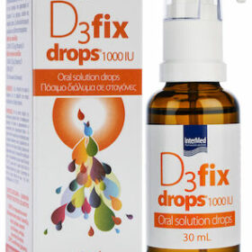 Intermed D3 Fix Drops 1000IU Συμπλήρωμα Βιταμίνης D3 σε σταγόνες, με γεύση Βανίλια, 30ml